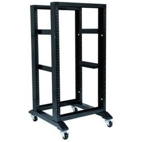 RAISING ELECTRONICS Open Rack 24U 4 Post Open Frame 19-Inch Data Network Desktop Server/Audio Rack 800MM Deep