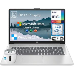 HP Newest 17 Inch Laptop Computer, FHD IPS Screen 17.3 Business Laptop PC, Intel Core i5, 32GB RAM, 1TB SSD, Windows 11 Pro, Lifetime Microsoft Office, Numeric Backlit Keyboard, HDMI, Camera