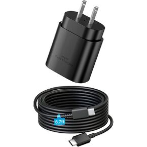 Super Fast Charger Type C, 25W PD USB C Wall Charger Fast Charging with 10FT Long Type C Charger Cable for Samsung Galaxy S24 Ultra/S24/S24+/S23 Ultra/S23/S22 Ultra/S22/S21 Ultra/S20 Ultra/Note 20