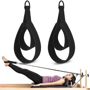 NVAAV 2PCS Pilates Double Loop Straps for Reformer Feet - Fitness and Yoga Equipment - D-Ring Exercise Straps for Gym and Home Workouts