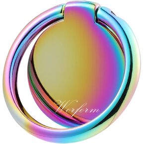 Rainbow Phone Ring Finger Holder Kickstand,360° Rotation Iridescent Cell Phone Ring Grip Stand for Phones/Pads