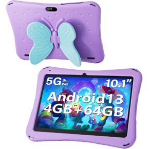 SGIN 10 Inch Tablet for Kids, Android 13 Kids Tablet with Kids Case, 4GB RAM 64GB ROM, 5000mAh, 1280 * 800 Display, WiFi, Dual Camera, Kidoz Pre Installed, Parental Control in Kuwait
