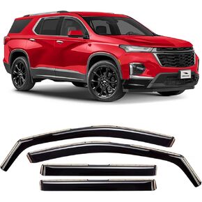 Voron Glass in-Channel Extra Durable Rain Guards for Chevrolet (Chevy) Traverse 2018-2024, Window Deflectors, Vent Window Visors, 4 Pieces - 220118