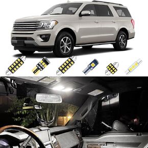 16 قطعة مجموعة إضاءة داخلية LED بيضاء فائقة السطوع لسيارة Ford Expedition 2003 2004 2005 2006 2007 2008 2009 2010 2011 2012 2013 أضواء داخلية لخريطة القبة + أضواء لوحة الترخيص وأداة التثبيت