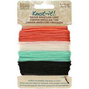The Beadsmith Knot It سلك بوليستر مشمع - أحلام المحيط - قطر 1 مم - 4 حبال، كل منها 15 ياردة - اصنع المجوهرات والمكرمية وأساور الصداقة والحرف اليدوية