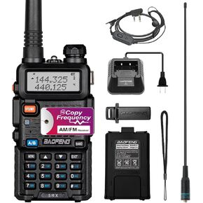 Baofeng 5RX Ham Radio (Upgraded of UV-5R) Multi-Band Receiving Two Way Radio with 4pcs Battery,VHF,1.25M,UHF,AM/FM Reception,DTMF VOX SCAN Dual Watch,Walkie Talkie with Earpiece& 771 Antenna,2 Pack