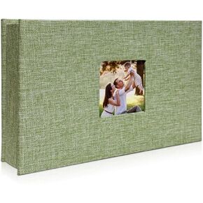 Photo Album 4x6 with 300 Pockets, Slip-in Picture Albums, Linen Cover Memory Book with Front Window, Vertical Photo Book for Wedding, Family, Anniversary, Baby, Vacation(Grey)
