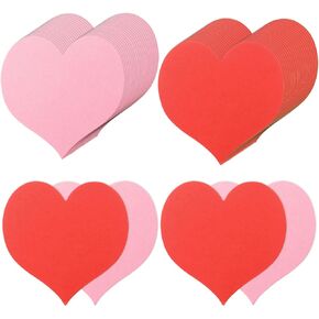 72 Pcs Heart Cutouts Paper Hearts 4 Inches Heart Shaped Cards Large Heart Shapes Paper Heart Shape Die Cuts for Valentine’s Day Craft, Kid's Love and Peace School Craft Projects, Red and Pink
