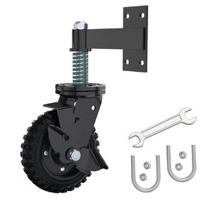 Lygoeege Gate Wheel 8inch for Metal Tube Gate Wooden Gate 600lb Capacity Spring Shock Absorbing Heavy Duty Casters with Screws and Wrenches