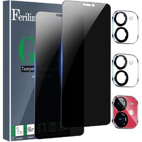 Ferilinso Full Coverage 3 Pack Screen Protector for iPhone 16 Pro Max [Phone Case fit], 3 Tempered Glass Camera Lens Protector Accessories for Apple