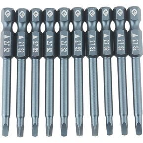 Hilitand 10pcs Triangle Head Screwdriver Bits,1/4inch Shank 65mm Alloy Steel Triangle Head Screwdriver Bits Set H6.3x65mmx2.7