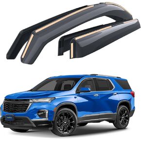 Goodyear Shatterproof in-Channel Window Deflectors for Chevrolet (Chevy) Traverse 2018-2024, Rain Guards, Window Visors for Cars, Vent Deflector, Car Accessories, 4pcs- GY003462LP