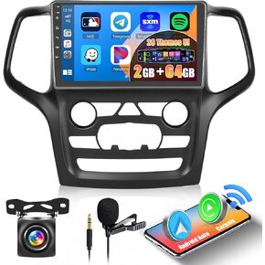 2+64G Inefala for Jeep Grand Cherokee 2014-2017 Android 13 Car Stereo, 9" HD Touchscreen Head Unit with Wireless Carplay Android Auto WiFi BT GPS FM/AM SWC USB RCA Canbus MIC AHD Backup Camera