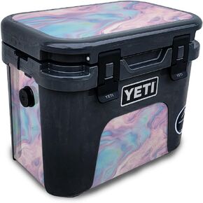 Glossy Glitter Skin Compatible with Yeti Roadie 15 Hard Cooler - Pastel Wave - Premium 3M Vinyl Protective Wrap Decal Cover - Easy to Apply | Crafted in The USA by MightySkins
