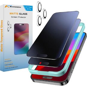 2+1 Pack for iPhone 16 pro max Privacy Screen Protector Matte ＆Camera Lens Protector 25°Privacy Protection,2.5D Edge Coverage,Anti-glare,Silky Touch,Eye Protection