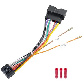 24Pin Radio Wiring Harness Compatible with Ford F150 F250 F350 F450 F550 Explorer Fusion Focus Mustang Transit Fiesta,16Pin Car Stereo Wire Adapter Butt Connector