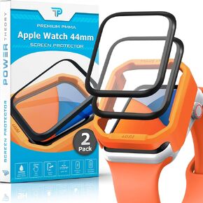 Power Theory 2-Pack Screen Protector for Apple Watch 44mm Premium PMMA Protection Crystal Clear Film, Anti-Scratch, Self Healing, Easy Install Kit, Bubble Free, Anti-Smudge [Not Glass] Series 4/5/SE/6