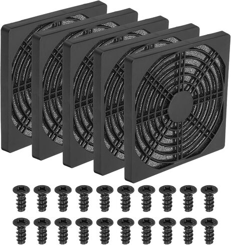 PATIKIL 124mm Computer Fan Filter Grill with Screws, 5 Pack ABS Resin Frame Ventilator Grill Protector Mesh Dustproof Case Cover for Computer, Fan, White in Saudi Arabia