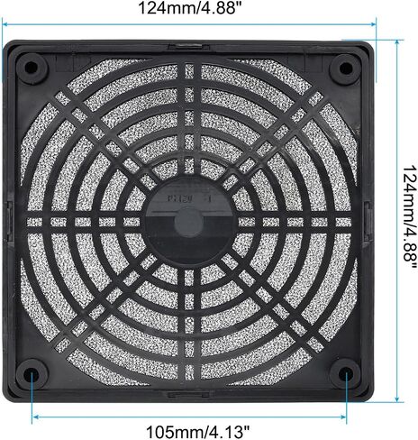 PATIKIL 124mm Computer Fan Filter Grill with Screws, 5 Pack ABS Resin Frame Ventilator Grill Protector Mesh Dustproof Case Cover for Computer, Fan, White in Saudi Arabia