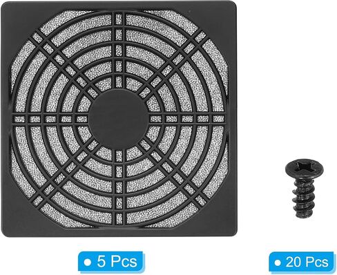 PATIKIL 124mm Computer Fan Filter Grill with Screws, 5 Pack ABS Resin Frame Ventilator Grill Protector Mesh Dustproof Case Cover for Computer, Fan, White in Saudi Arabia