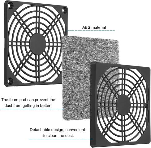 PATIKIL 124mm Computer Fan Filter Grill with Screws, 5 Pack ABS Resin Frame Ventilator Grill Protector Mesh Dustproof Case Cover for Computer, Fan, White in Saudi Arabia