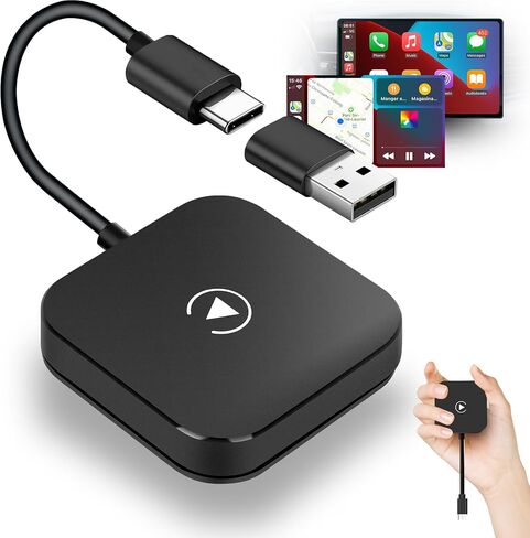 محول CarPlay اللاسلكي لـ CarPlay السلكي في المصنع - سلكي إلى Carplay Dongle التوصيل والتشغيل التلقائي - محول Bluetooth Carplay مع منفذ USB من النوع C in Saudi Arabia