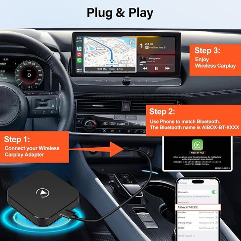 محول CarPlay اللاسلكي لـ CarPlay السلكي في المصنع - سلكي إلى Carplay Dongle التوصيل والتشغيل التلقائي - محول Bluetooth Carplay مع منفذ USB من النوع C in Saudi Arabia