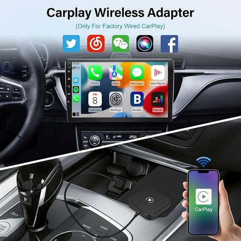 محول CarPlay اللاسلكي لـ CarPlay السلكي في المصنع - سلكي إلى Carplay Dongle التوصيل والتشغيل التلقائي - محول Bluetooth Carplay مع منفذ USB من النوع C in Saudi Arabia