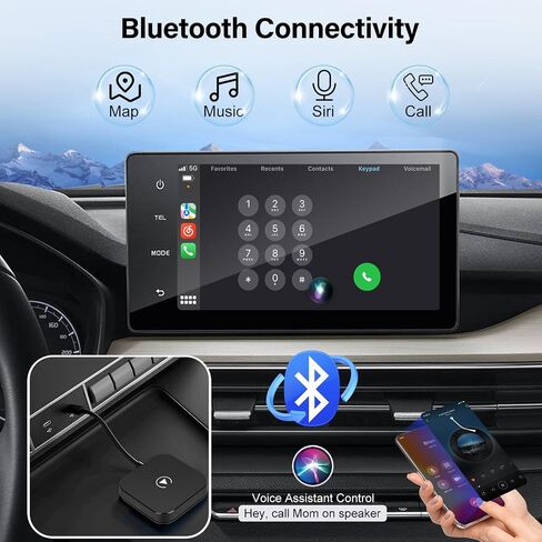 محول CarPlay اللاسلكي لـ CarPlay السلكي في المصنع - سلكي إلى Carplay Dongle التوصيل والتشغيل التلقائي - محول Bluetooth Carplay مع منفذ USB من النوع C in Saudi Arabia