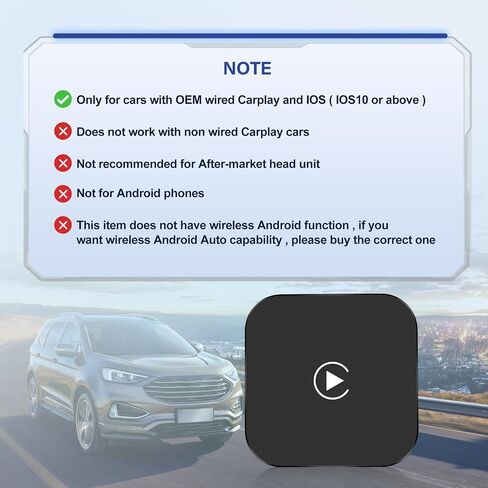 محول CarPlay اللاسلكي لـ CarPlay السلكي في المصنع - سلكي إلى Carplay Dongle التوصيل والتشغيل التلقائي - محول Bluetooth Carplay مع منفذ USB من النوع C in Saudi Arabia