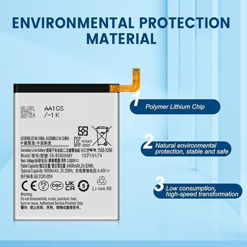 بطارية SHENMZ S22 Ultra، [ترقية جديدة 2024] بطارية ليثيوم بوليمر عالية السعة 6500 مللي أمبير في الساعة جديدة 0 دورة متوافقة مع Samsung Galaxy S22 Ultra 5G SM-S908U SM-S908N SM-S908W EB-BS908ABY مع أدوات إصلاح in Kuwait