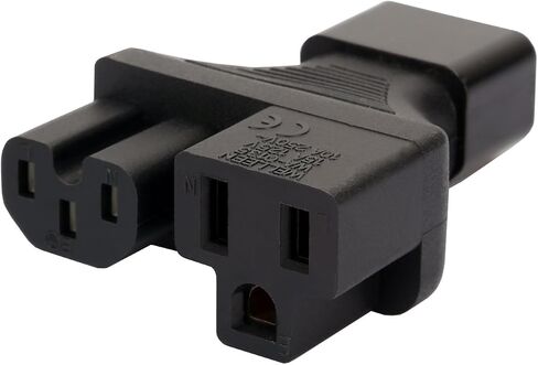 C14 to C15+5-15R AC Power Adapter, 2500W, CE/ROHS compliant, Male to Female in Saudi Arabia