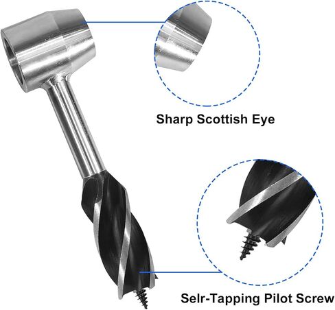 Bushcraft Survival Gear, Hand Auger, Stainless Steel Wood Drill Hole Maker, Scotch Eye Peg Multitool for Survival and Bushcraft, with Brown Protective Case and Carabiner in Saudi Arabia