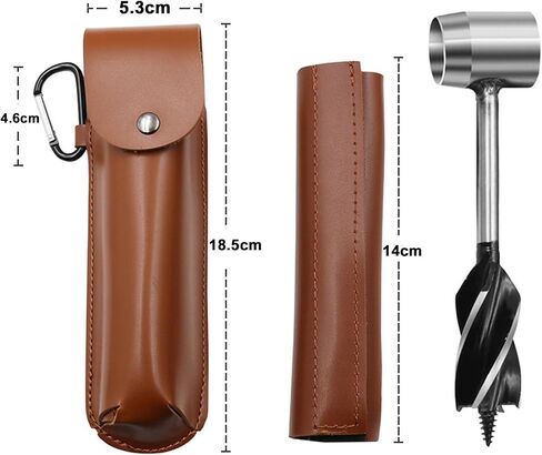 Bushcraft Survival Gear, Hand Auger, Stainless Steel Wood Drill Hole Maker, Scotch Eye Peg Multitool for Survival and Bushcraft, with Brown Protective Case and Carabiner in Saudi Arabia