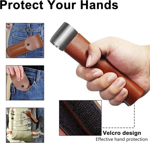 Bushcraft Survival Gear, Hand Auger, Stainless Steel Wood Drill Hole Maker, Scotch Eye Peg Multitool for Survival and Bushcraft, with Brown Protective Case and Carabiner in Saudi Arabia