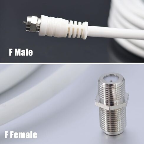 RG6 F Type TV Aerial Cable, F Male to F Male High-Speed RG6 Coaxial Cable F Type Female Gender Changers Connector 75 Ohm, for Cable Box, TV, Satellite, Digital Router 16.4FT(5M) in Saudi Arabia