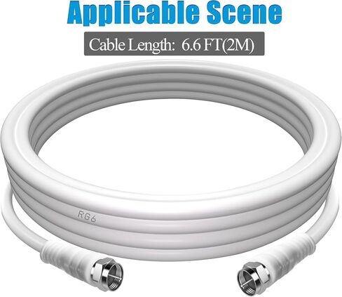 RG6 F Type TV Aerial Cable, F Male to F Male High-Speed RG6 Coaxial Cable F Type Female Gender Changers Connector 75 Ohm, for Cable Box, TV, Satellite, Digital Router 16.4FT(5M) in Saudi Arabia