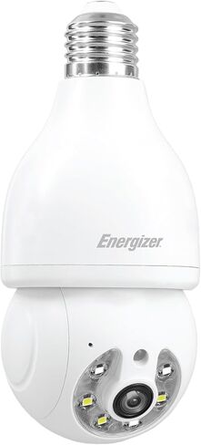 Energizer Smart Light Bulb Security Camera 2-Pack, Outdoor Socket Camera, 1080p, Auto Tracking, Pan & Tilt, Night Vision, 2-Way Audio, Instant Alerts, Works with Google Home & Alexa (2, White) in Saudi Arabia