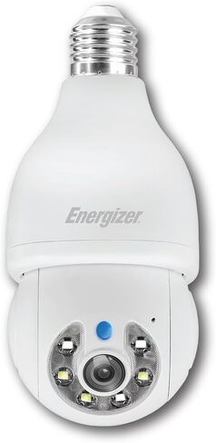 Energizer Smart Light Bulb Security Camera 2-Pack, Outdoor Socket Camera, 1080p, Auto Tracking, Pan & Tilt, Night Vision, 2-Way Audio, Instant Alerts, Works with Google Home & Alexa (2, White) in Saudi Arabia