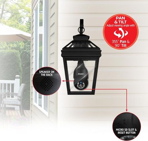 Energizer Smart Light Bulb Security Camera 2-Pack, Outdoor Socket Camera, 1080p, Auto Tracking, Pan & Tilt, Night Vision, 2-Way Audio, Instant Alerts, Works with Google Home & Alexa (2, White) in Saudi Arabia