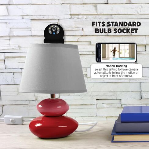 Energizer Smart Light Bulb Security Camera 2-Pack, Outdoor Socket Camera, 1080p, Auto Tracking, Pan & Tilt, Night Vision, 2-Way Audio, Instant Alerts, Works with Google Home & Alexa (2, White) in Saudi Arabia