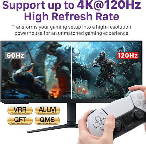 محول Fosmon 3 منافذ HDMI 8K مع جهاز تحكم عن بعد، يدعم 8K@60 هرتز 4K@120 هرتز HDR10+ HDCP 2.3 سرعة عالية 48 جيجابت في الثانية 3 في 1 مخرج تلقائي 3x1 HDMI 2.1 موزع مقسم محول متوافق مع PS5 وXbox X وApple TV in Saudi Arabia