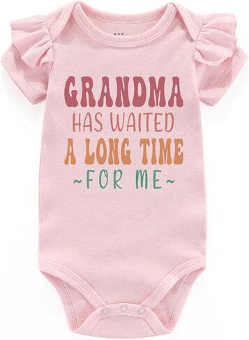 shlrzy grandma has waited a long time for me baby pregnancy announcement baby girl clothes grandma to be in Kuwait