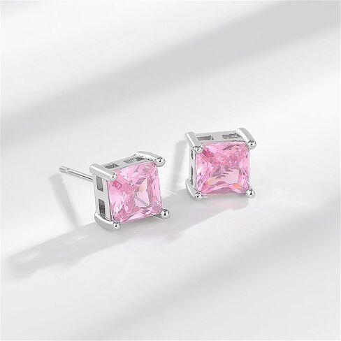 Diamond Stud Earrings for Women Girls Unique Elegant Sparkling Square Vintage colorful Crystal Statement Earrings Fashion Birthday Party Jewelry Gifts in Saudi Arabia