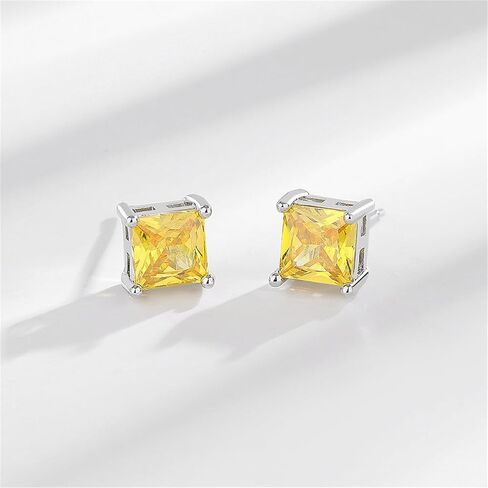 Diamond Stud Earrings for Women Girls Unique Elegant Sparkling Square Vintage colorful Crystal Statement Earrings Fashion Birthday Party Jewelry Gifts in Saudi Arabia