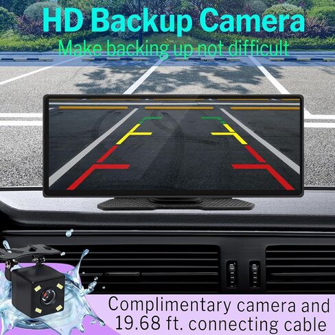 شاشة لمس Carplay لاسلكية للسيارة - 10.26 بوصة محمولة من Apple Carplay&Android Auto Car Stere، تشغيل السيارة مع كاميرا احتياطية، مستقبل الصوت، نظام تحديد المواقع العالمي للملاحة، التحكم الصوتي، رابط المرآة، بلوتوث لجميع السيارات in Saudi Arabia