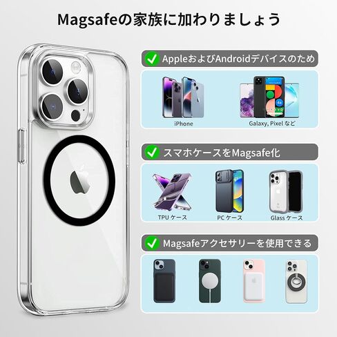 Universal Metal Rings Sticker Compatible with Magsafe Ultra-Thin(0.2mm) - 5 PCS in Saudi Arabia