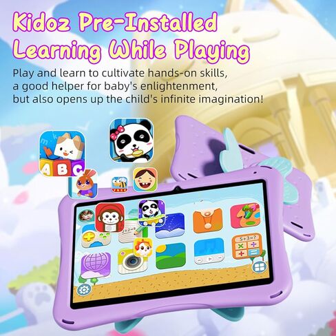 SGIN 10 Inch Tablet for Kids, Android 13 Kids Tablet with Kids Case, 4GB RAM 64GB ROM, 5000mAh, 1280 * 800 Display, WiFi, Dual Camera, Kidoz Pre Installed, Parental Control in Kuwait