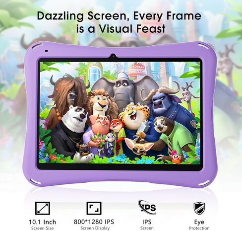 SGIN 10 Inch Tablet for Kids, Android 13 Kids Tablet with Kids Case, 4GB RAM 64GB ROM, 5000mAh, 1280 * 800 Display, WiFi, Dual Camera, Kidoz Pre Installed, Parental Control in Kuwait