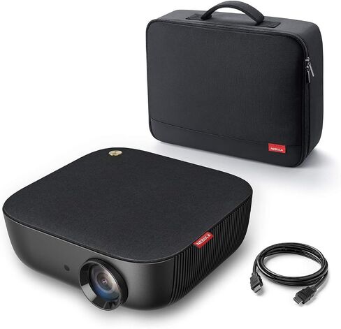 Nebula من Anker Prizm II Combo 200 ANSI Lumen Full HD 1080p LED جهاز عرض الوسائط المتعددة، جهاز عرض أفلام صور مقاس 40 إلى 120 بوصة، مكبرات صوت مزدوجة، حجر المفاتيح، - كابل HDMI وحقيبة متضمنة (متجددة) in Saudi Arabia